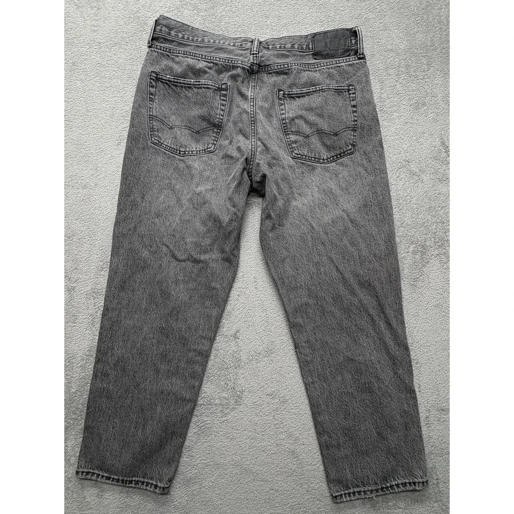 American Eagle Jeans Men Measured 36x26 Black Distressed Relaxed Fit 100% Cotton